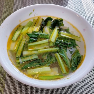 小松菜とザーサイのスープ